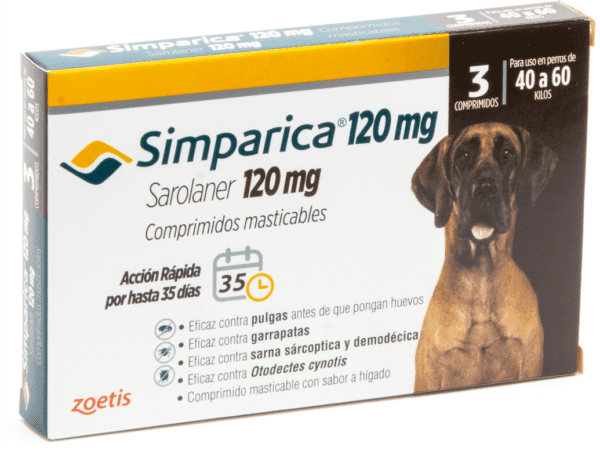 Simparica perro. Antiparasitario contra pulgas y garrapatas