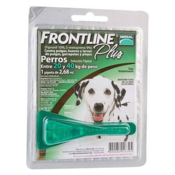 FRONTLINE PLUS PIPETA PERRO  20 A 40 Kg Antipulga Y Garrapata