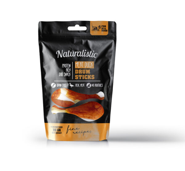 Snack Perro Naturalistic Tutos de Pato 90 gr