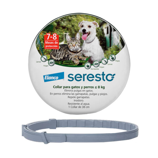 SERESTO Collar Antiparasitario Perros y Gatos hasta 8 Kg