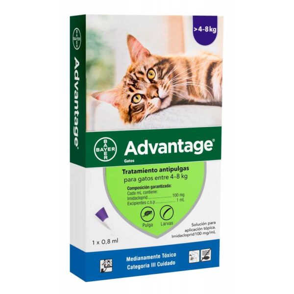 ADVANTAGE PIPETA ANTIPULGAS GATOS DE 4 A 8 KG
