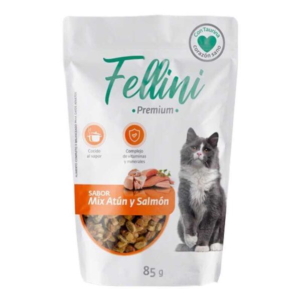 FELLINI SNACK HUMEDO PARA GATOS MIX ATUN&SALMON 85G